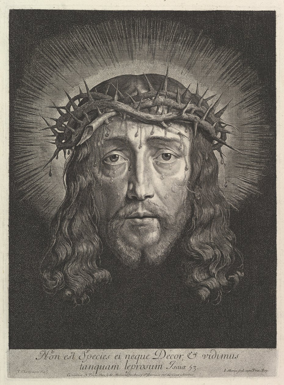 O Santo Rosto coroado de espinhos, em grande formato. de Jean Morin
