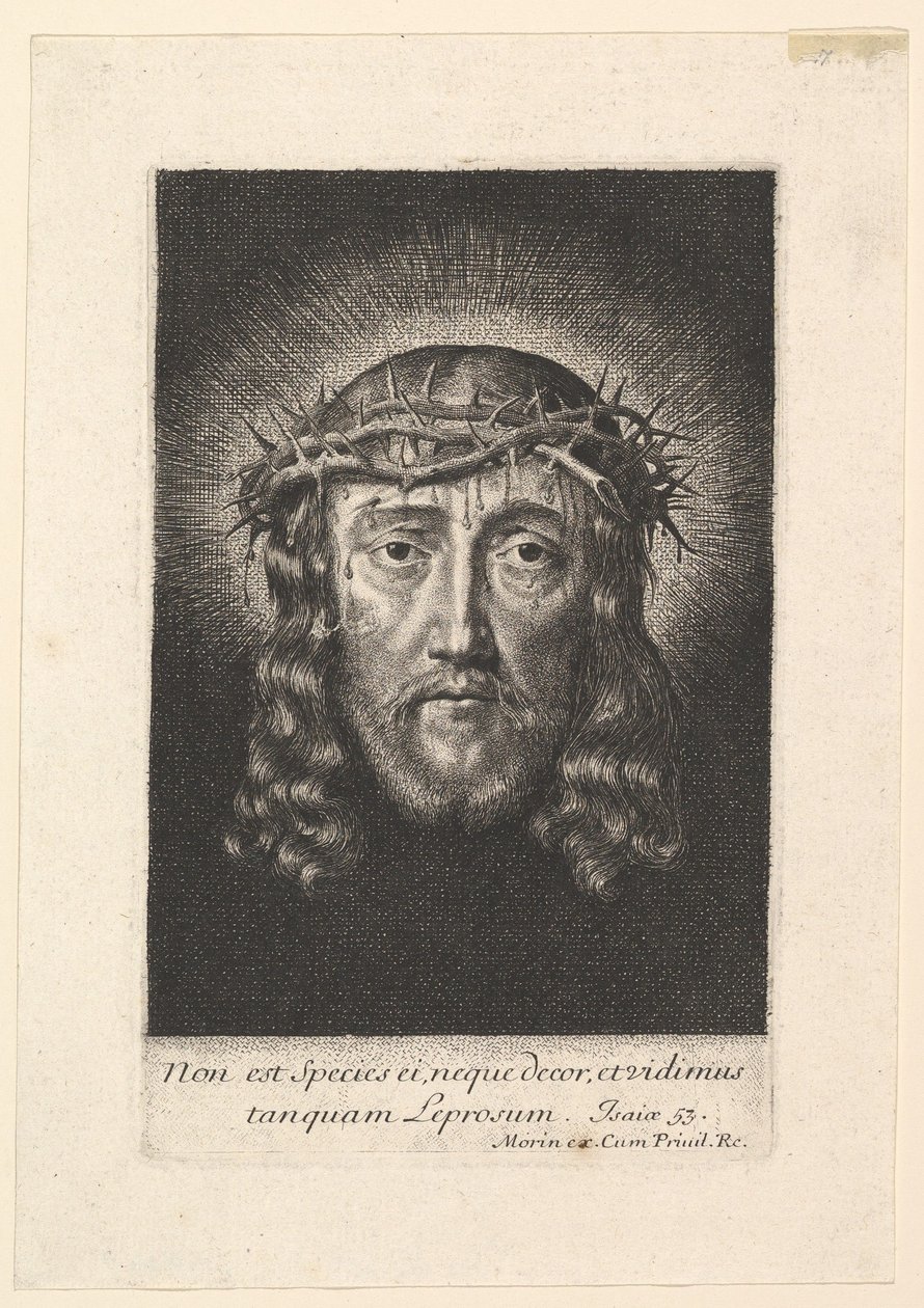 O Santo Rosto coroado de espinhos, pequeno formato, do início ao meio do século XVII. de Jean Morin