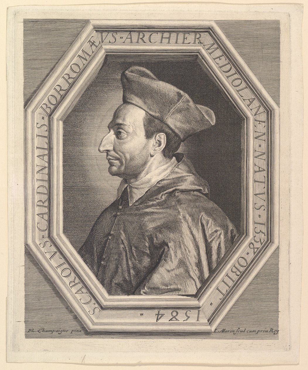 São Carlos Borromeu, cardeal e arcebispo de Milão. de Jean Morin