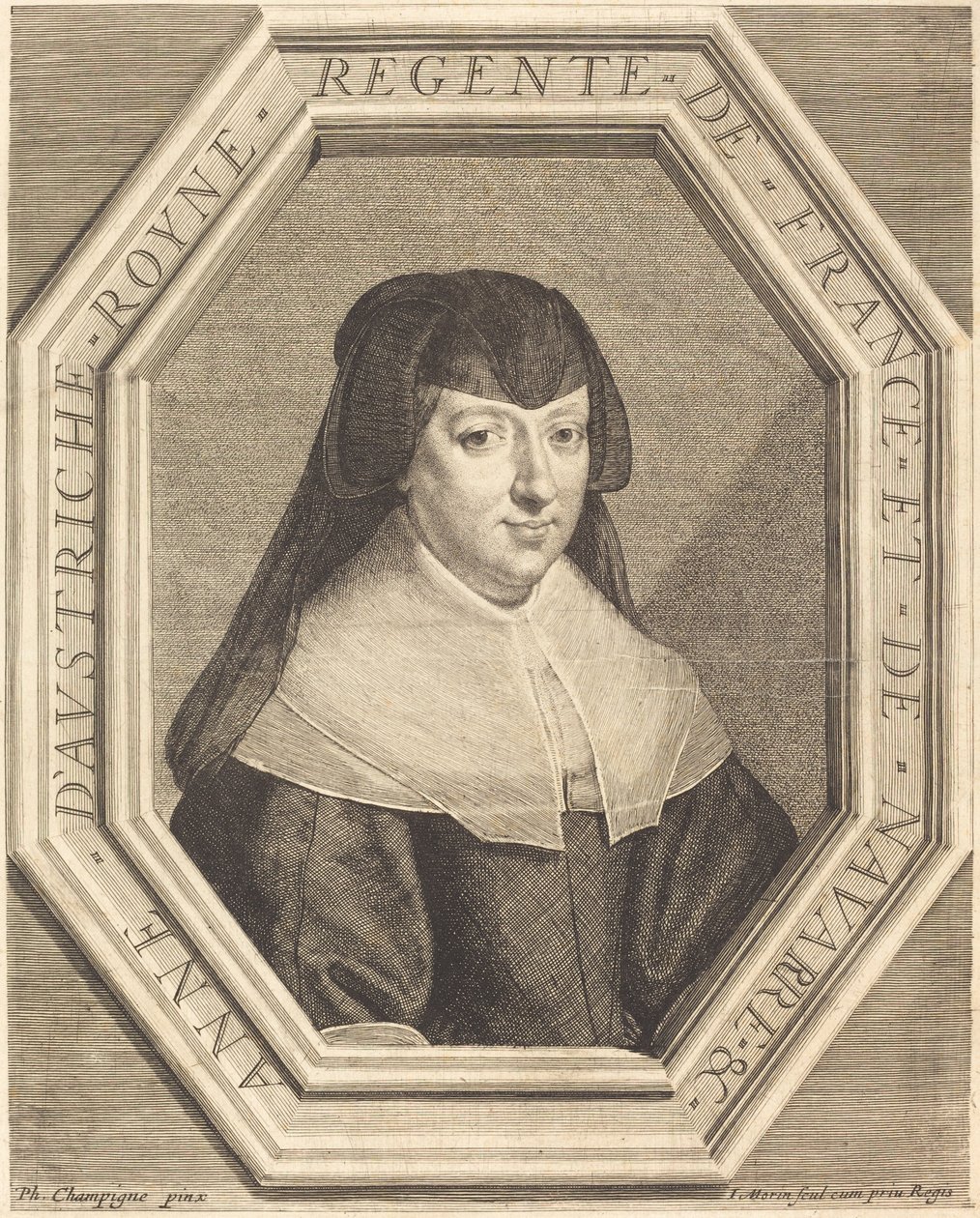 Ana da Áustria de Jean Morin after Philippe de Champaigne