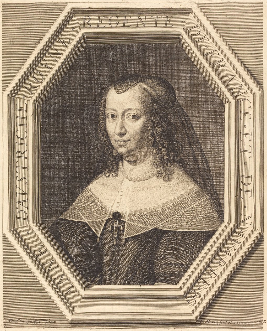 Ana da Áustria de Jean Morin after Philippe de Champaigne