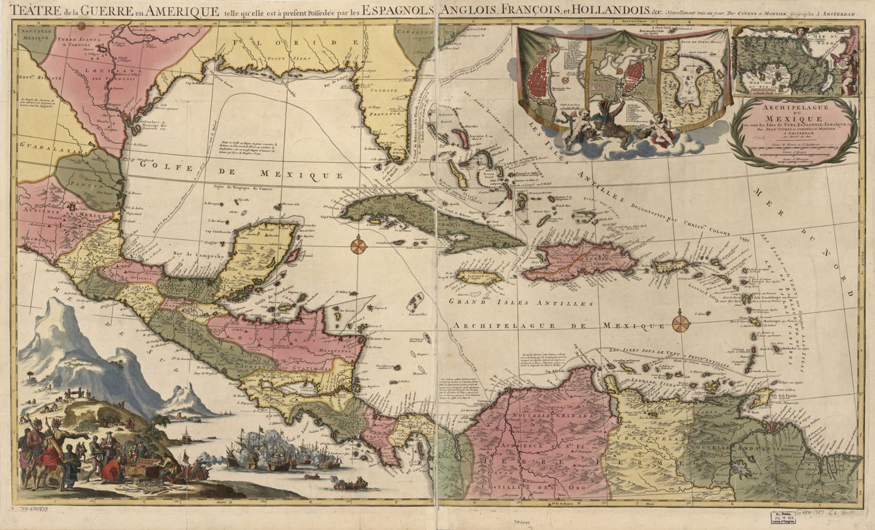 Arquipélago do México onde estão as ilhas de Cuba, Espanha, Jamaica, etc. de Jean; Mortier Cóvens
