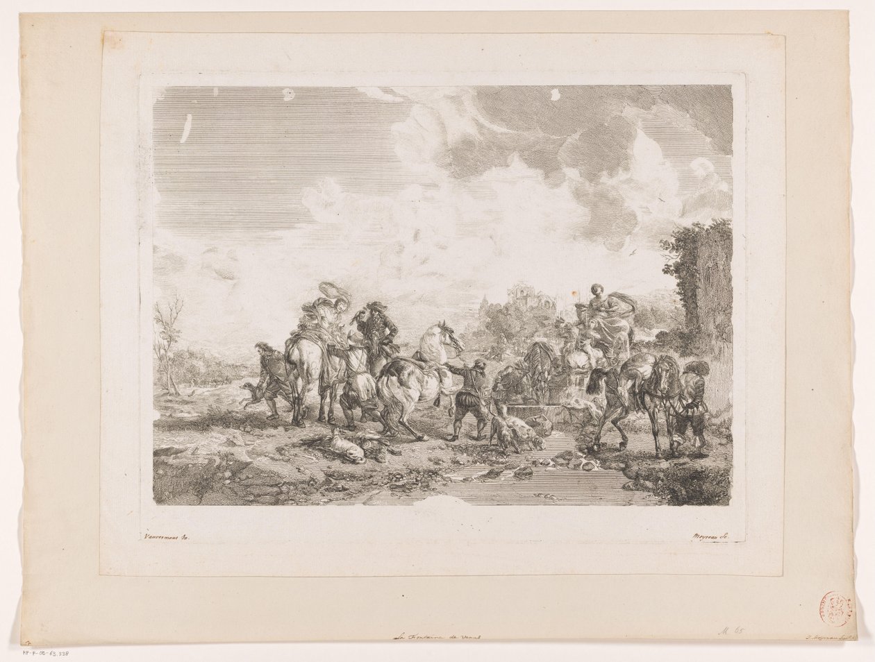 Festa de caça em repouso perto de uma fonte
La Fontaine de Venus
Impressões após pinturas de Philips Wouwerman (título da série)
Oeuvres de Ph.pe Wouwermans Hollandois (título da série) de Jean Moyreau