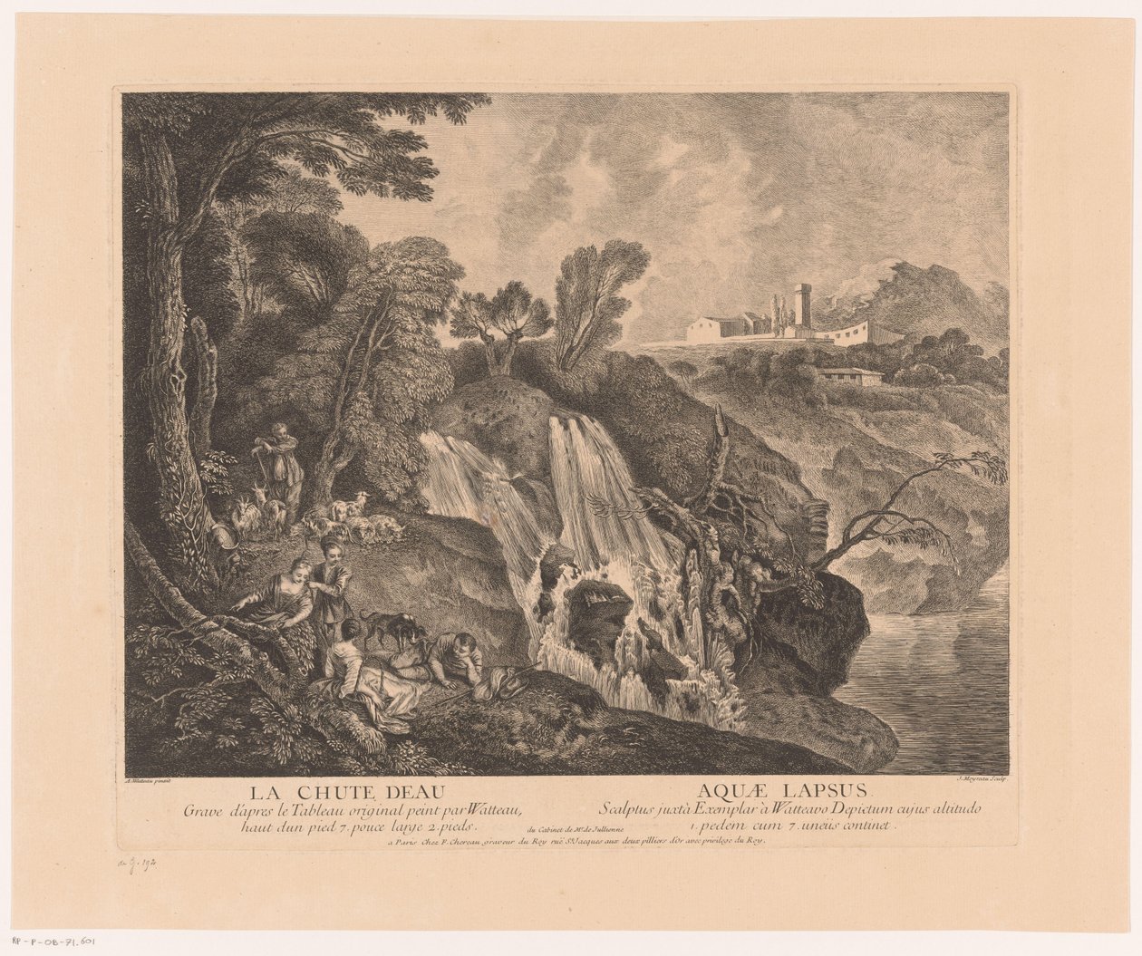 Rustende figuren bij een waterval
A Cascata - Aquae Lapsus (título sobre o objecto)
Oeuvre van Antoine Watteau (título da série)
A obra de Antoine Watteau, pintor ao rei na sua academia real de pintura e escultura (...) (título da série) de Jean Moyreau