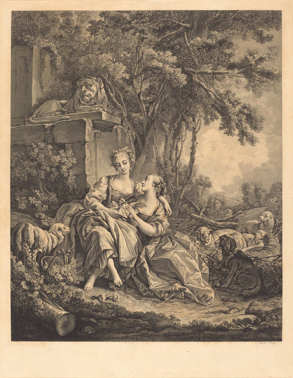 Os dois confidentes de Jean Ouvrier after François Boucher