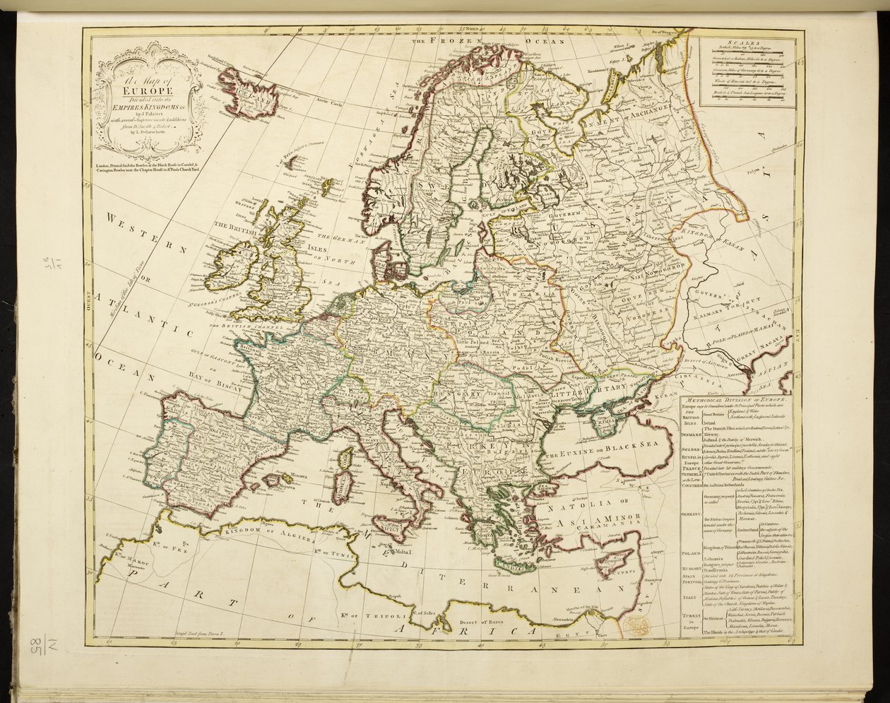 Mapa da Europa de Jean Palairet