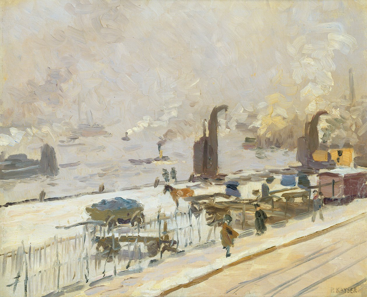 Porto de Hamburgo no inverno de 1909 de Jean Paul Kayser