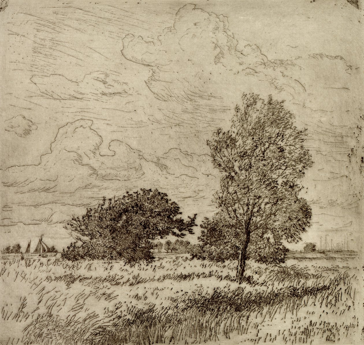 Vento de verão, 1904-06 (ponto de seca) de Jean Paul Kayser