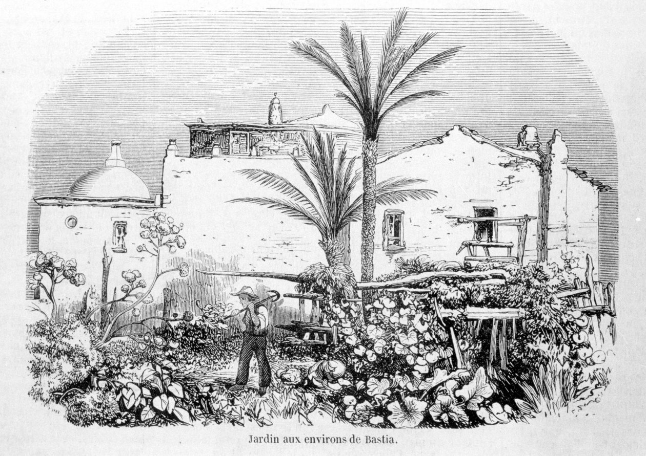 Jardins à volta de Bastia. Gravado por Laurens. de Jean Paul Laurens