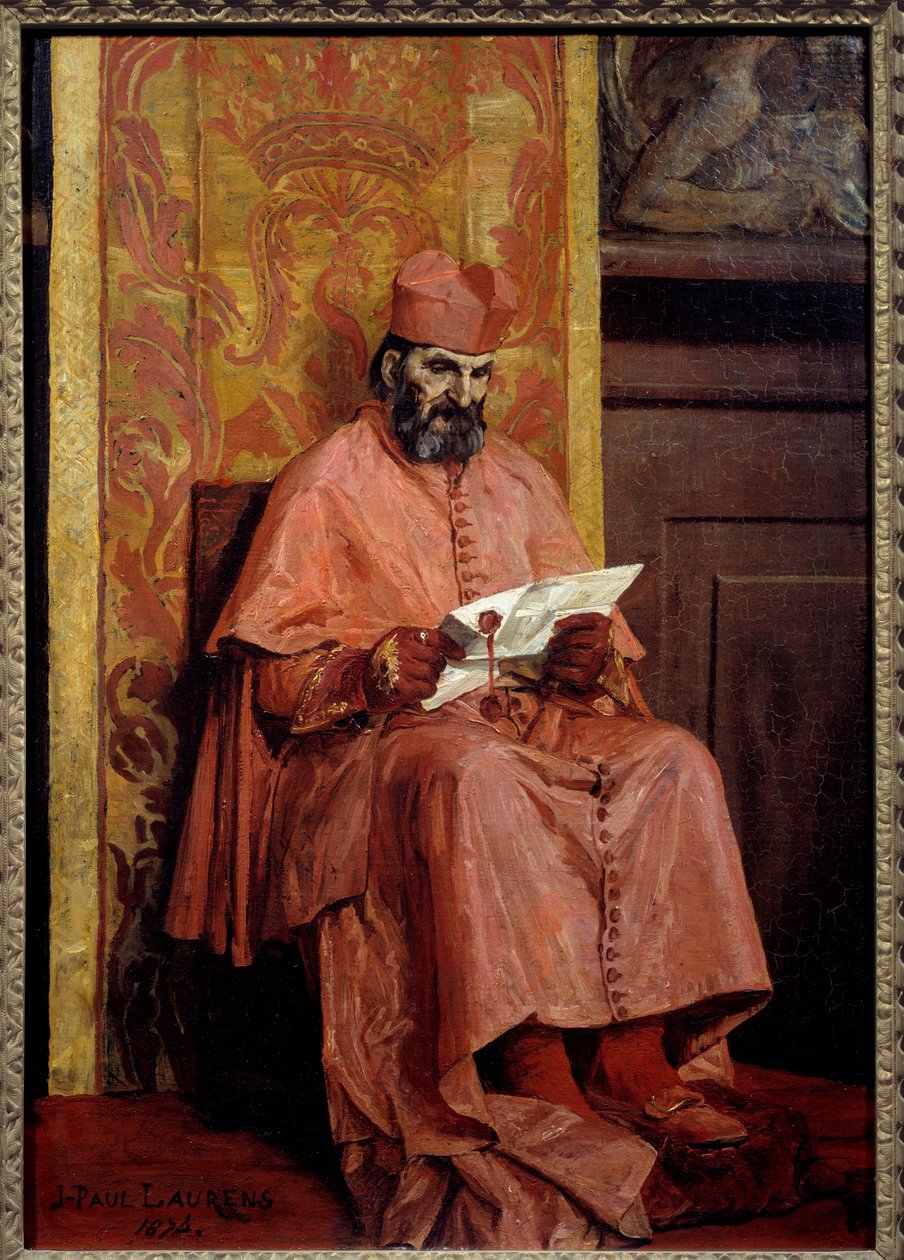 O Cardeal. Pintura de Jean Paul Laurens (1838-1921) de Jean Paul Laurens