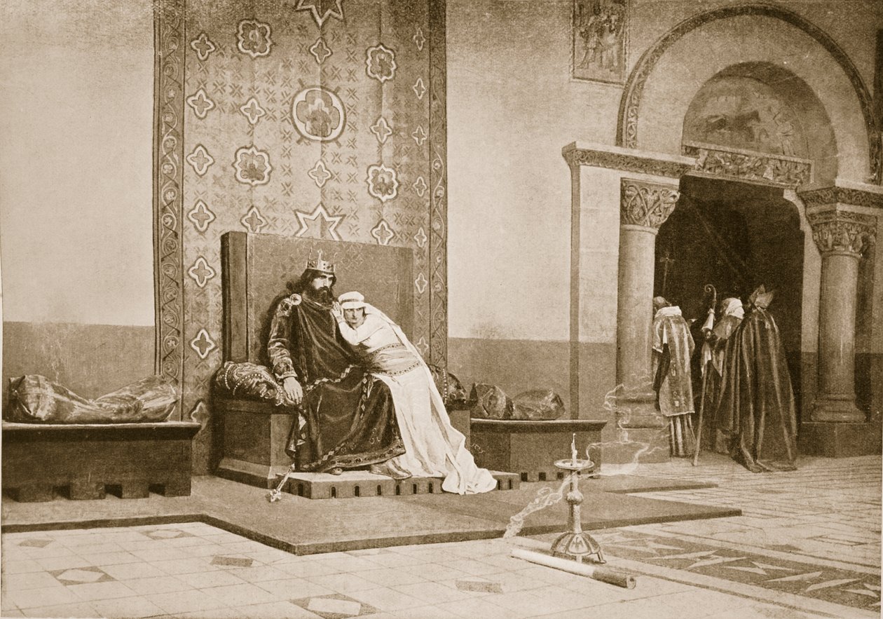A excomunhão de Robert the Pious, ilustração da &39;História das Nações&39; de Hutchinson de Jean Paul Laurens