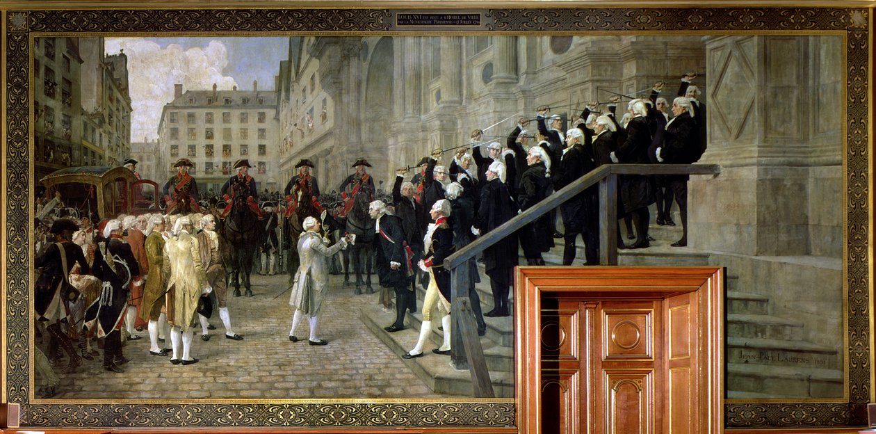 A recepção de Louis XVI no Hotel de Ville pelo município parisiense em 1789, 1891 de Jean Paul Laurens