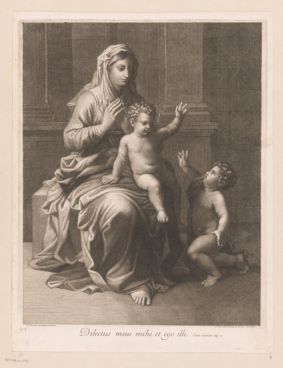 Maria com criança e João Baptista
Dilectus meus mihi et ego illi (título sobre o objecto) de Jean Pesne