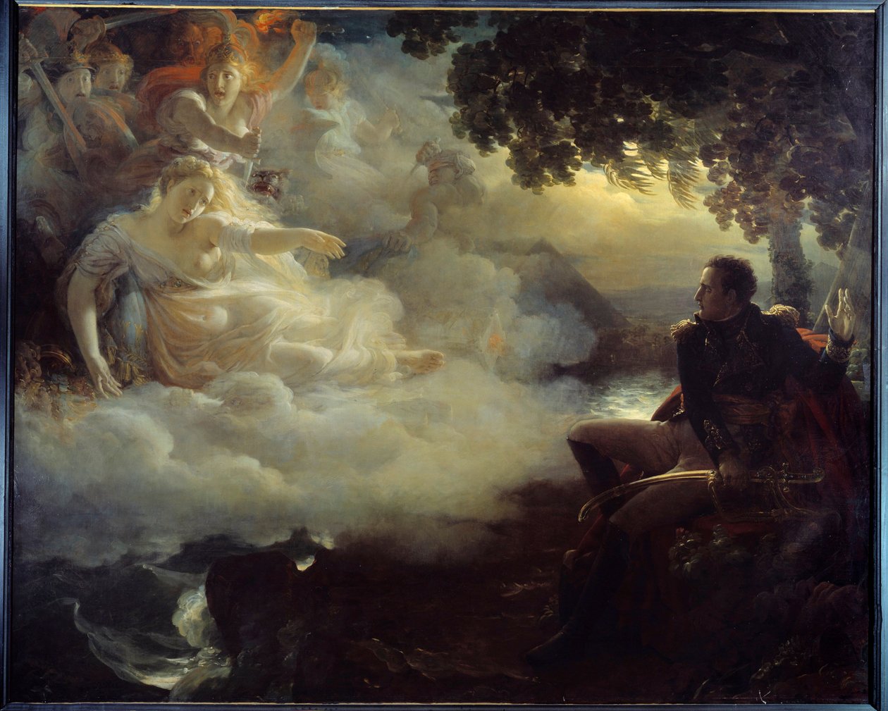 Alegoria do estado da França antes do regresso de Napoleão Bonaparte (1769-1821) da campanha (expedição) do Egipto (1798-1801) Pintura de Jean Pierre Franque (1774-1860) Sol do século XIX. 2,61 x 3,26 m de Jean Pierre Franque