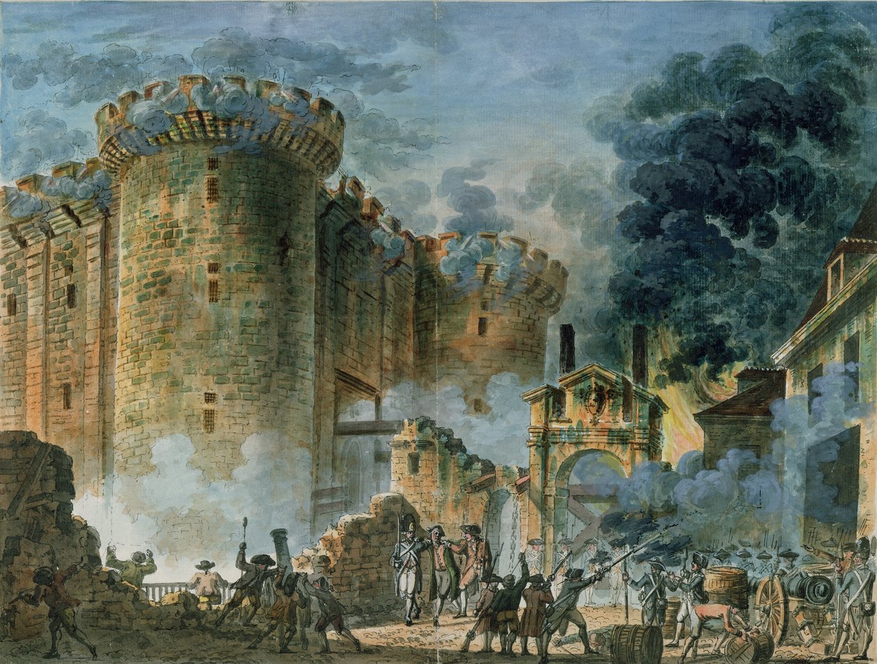 A tomada da Bastilha, 14 de julho de 1789 | Jean-Pierre Houel