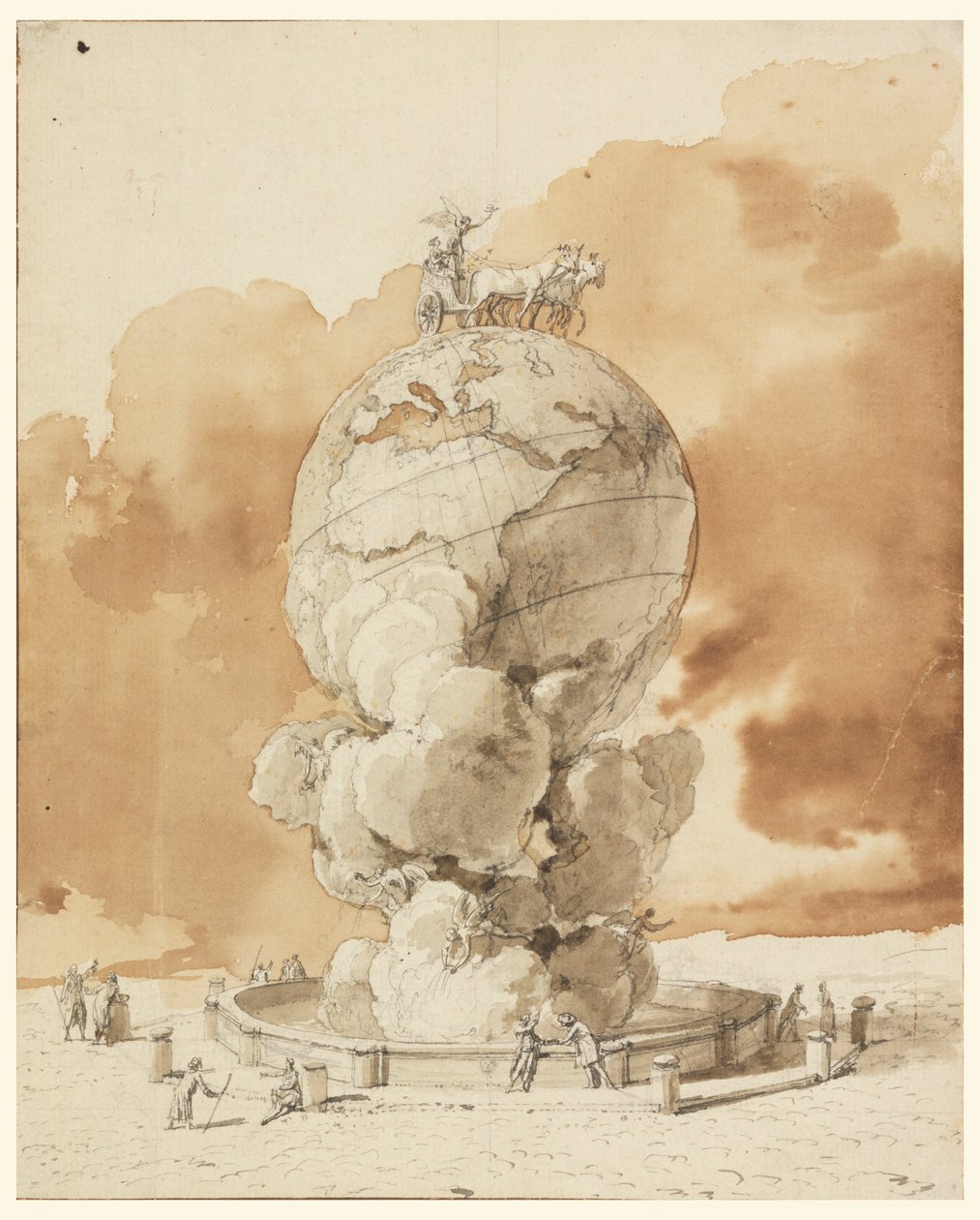 Projeto para um monumento público a ser erguido em uma praça de Paris de Jean Pierre Louis Laurent Houël