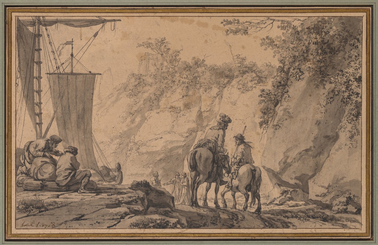 Figuras em uma paisagem de Jean Pierre Louis Laurent Houël