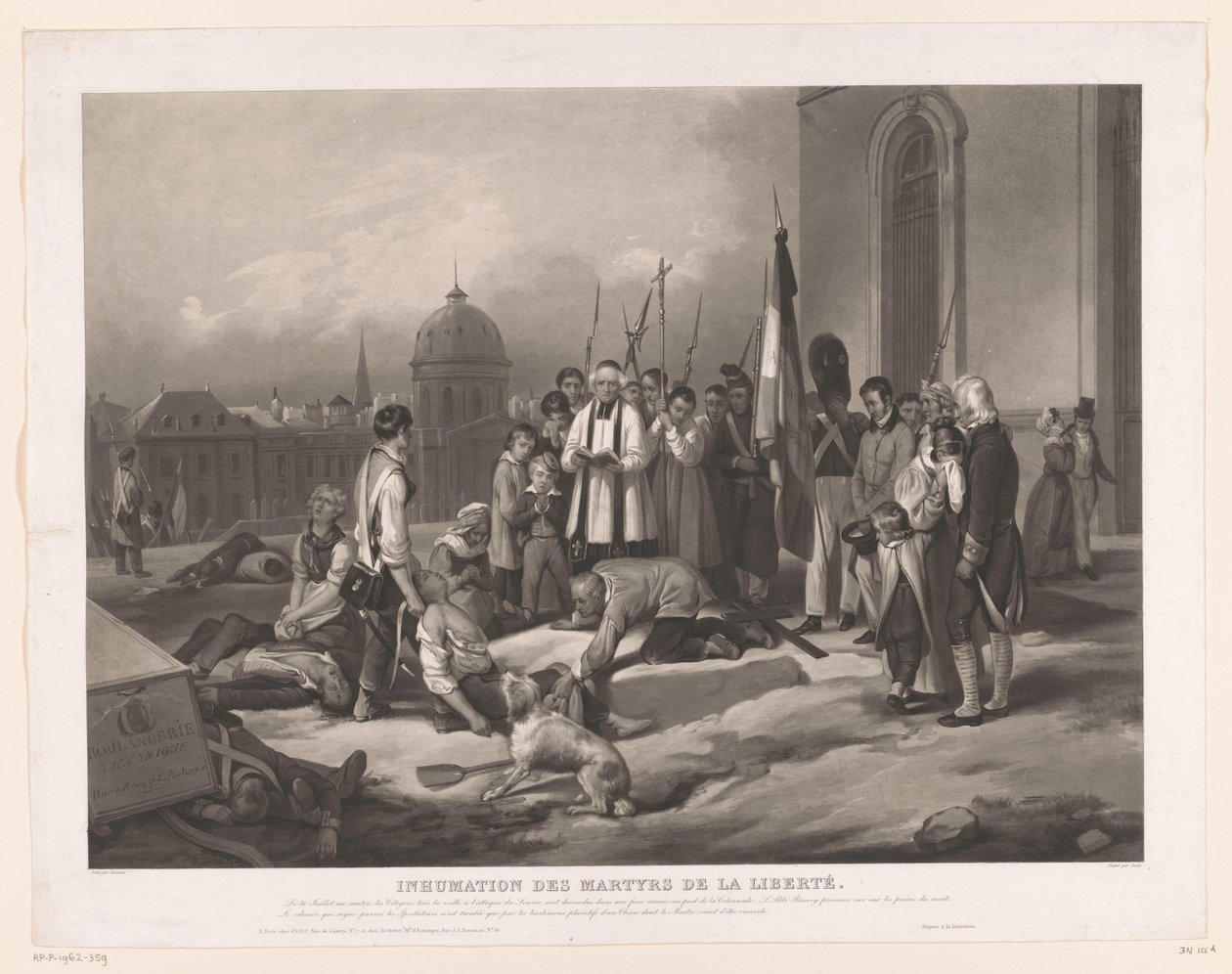 Enterro das vítimas da Revolução de Julho
Inhumation des Martyrs de la Liberté (título sobre o objecto) de Jean Pierre Marie Jazet