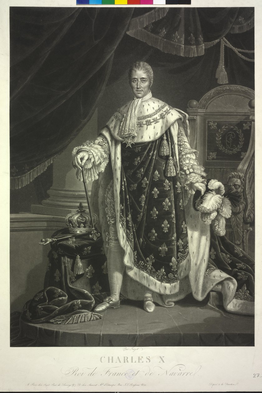 Rei de França Carlos X. (água-tinta) de Jean Pierre Marie Jazet