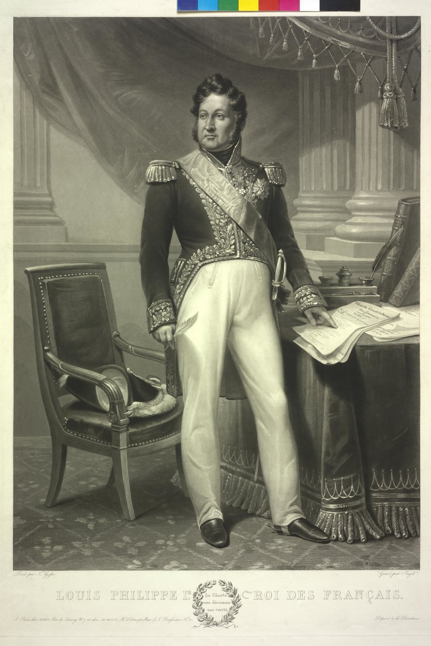 Rei de França Luís Filipe (água-tinta) de Jean Pierre Marie Jazet