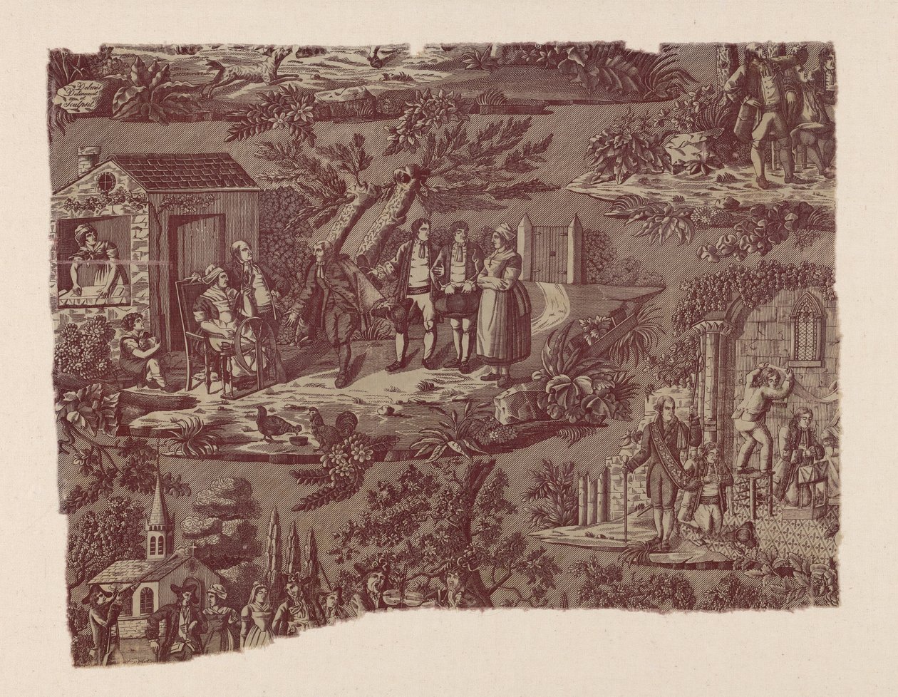La Noce de Campagne (O casamento no campo) (tecido para decoração) de Jean Pierre Marie Jazet