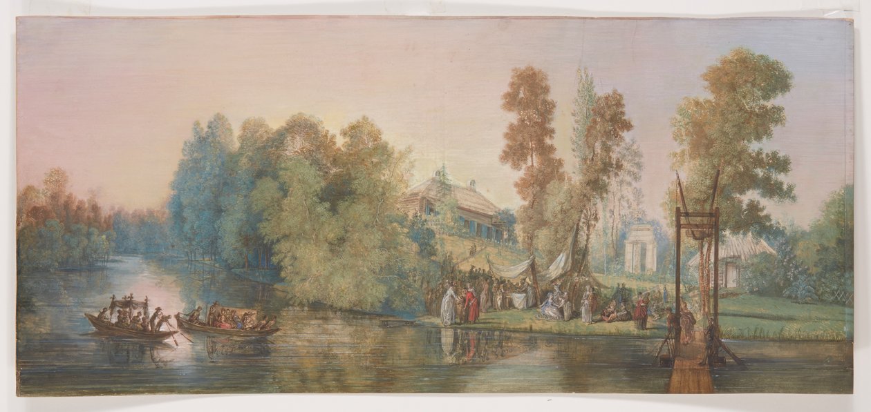 Cena galante: piquenique em um lago, 1787 de Jean Pierre Norblin de La Gourdaine