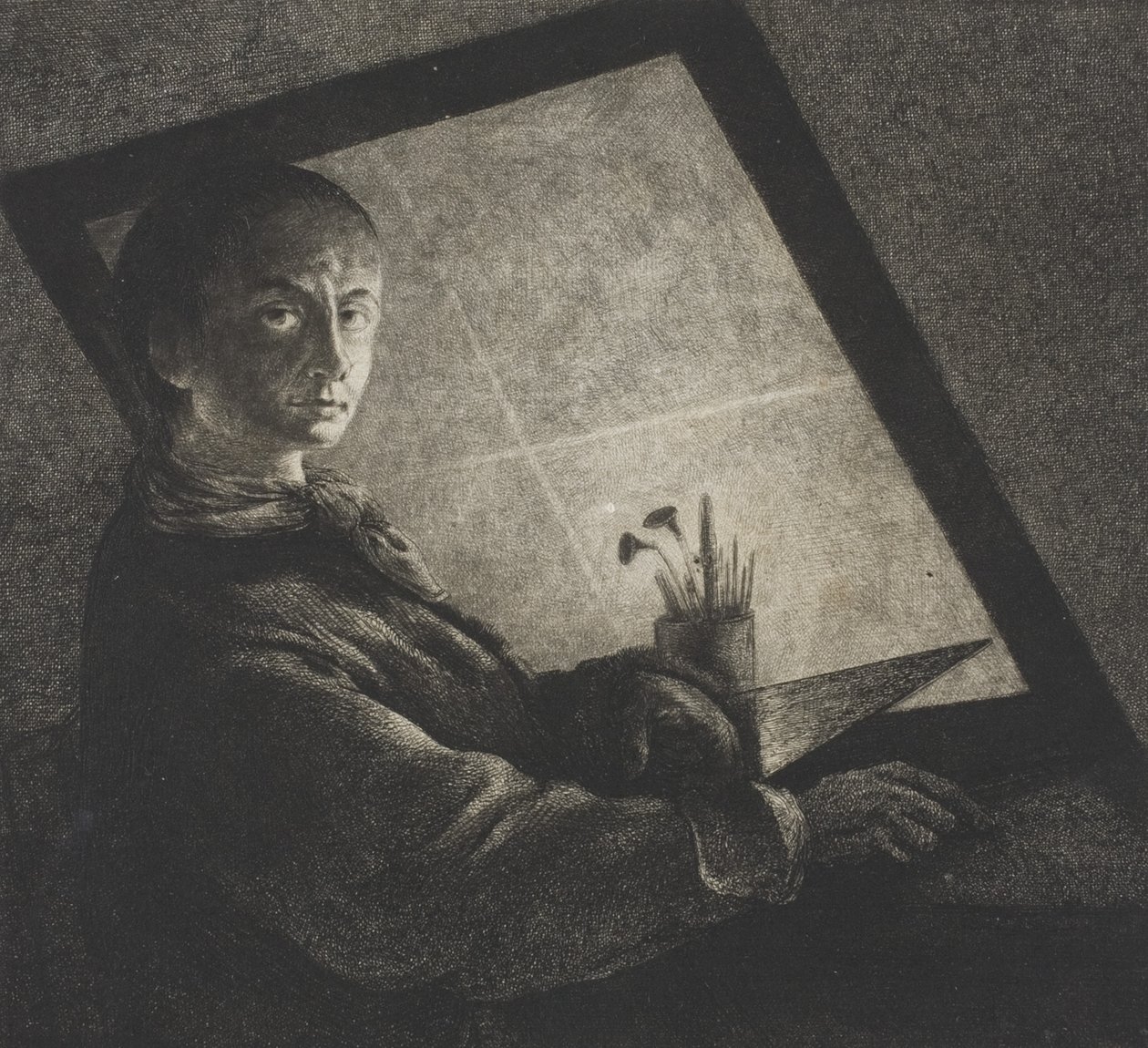 Auto-retrato, c.1778 de Jean Pierre Norblin de La Gourdaine