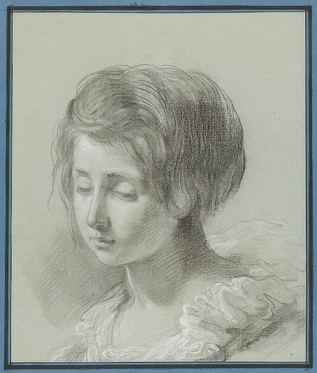 Retrato de uma jovem mulher. Por volta de 1781 de Jean Pierre Saint Ours