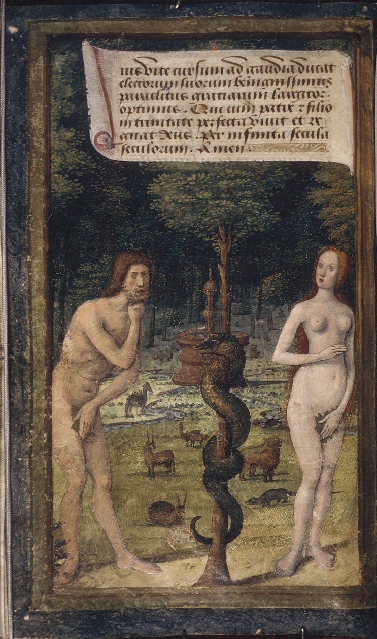Adão e Eva de Bastard Letters, ca 1490-1510 de Jean Poyet