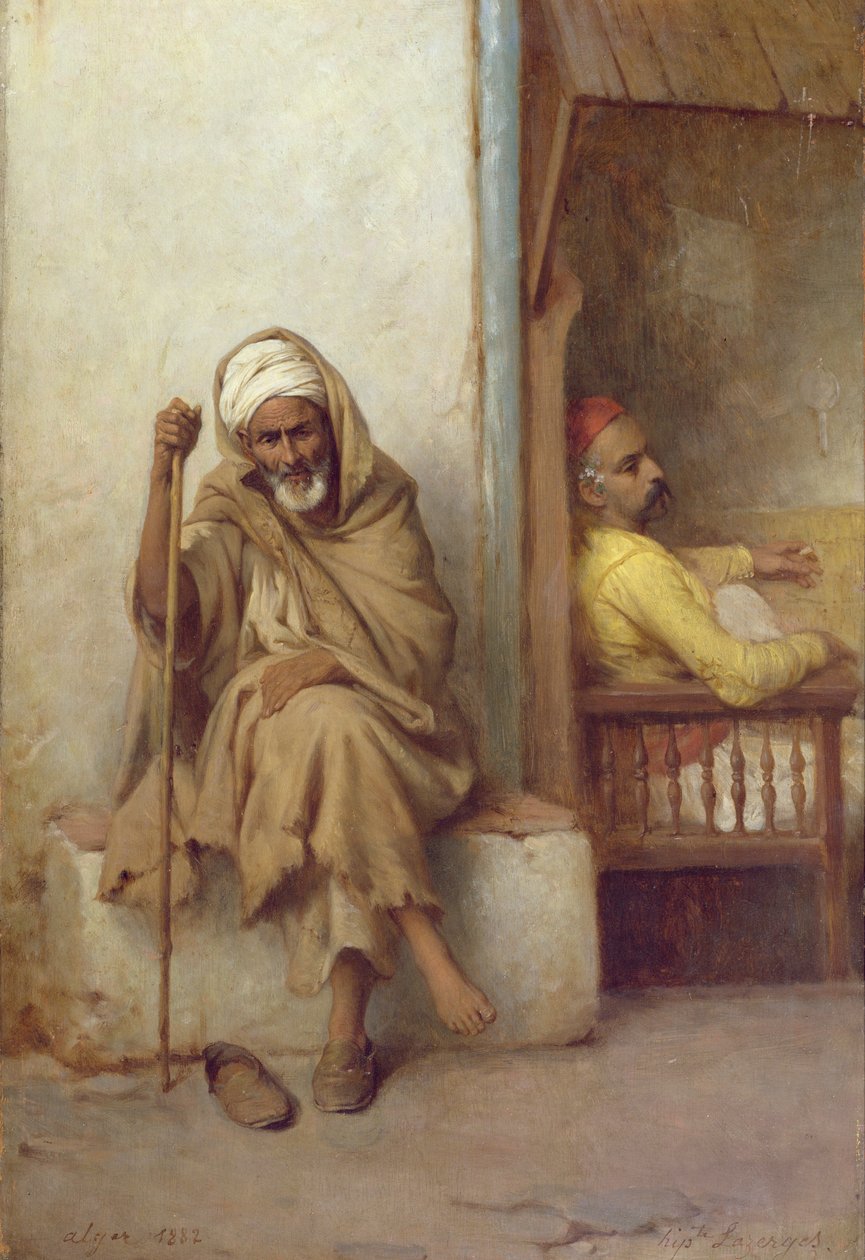 Homens argelinos descansando, 1882 de Jean Raymond Hippolyte Lazerges