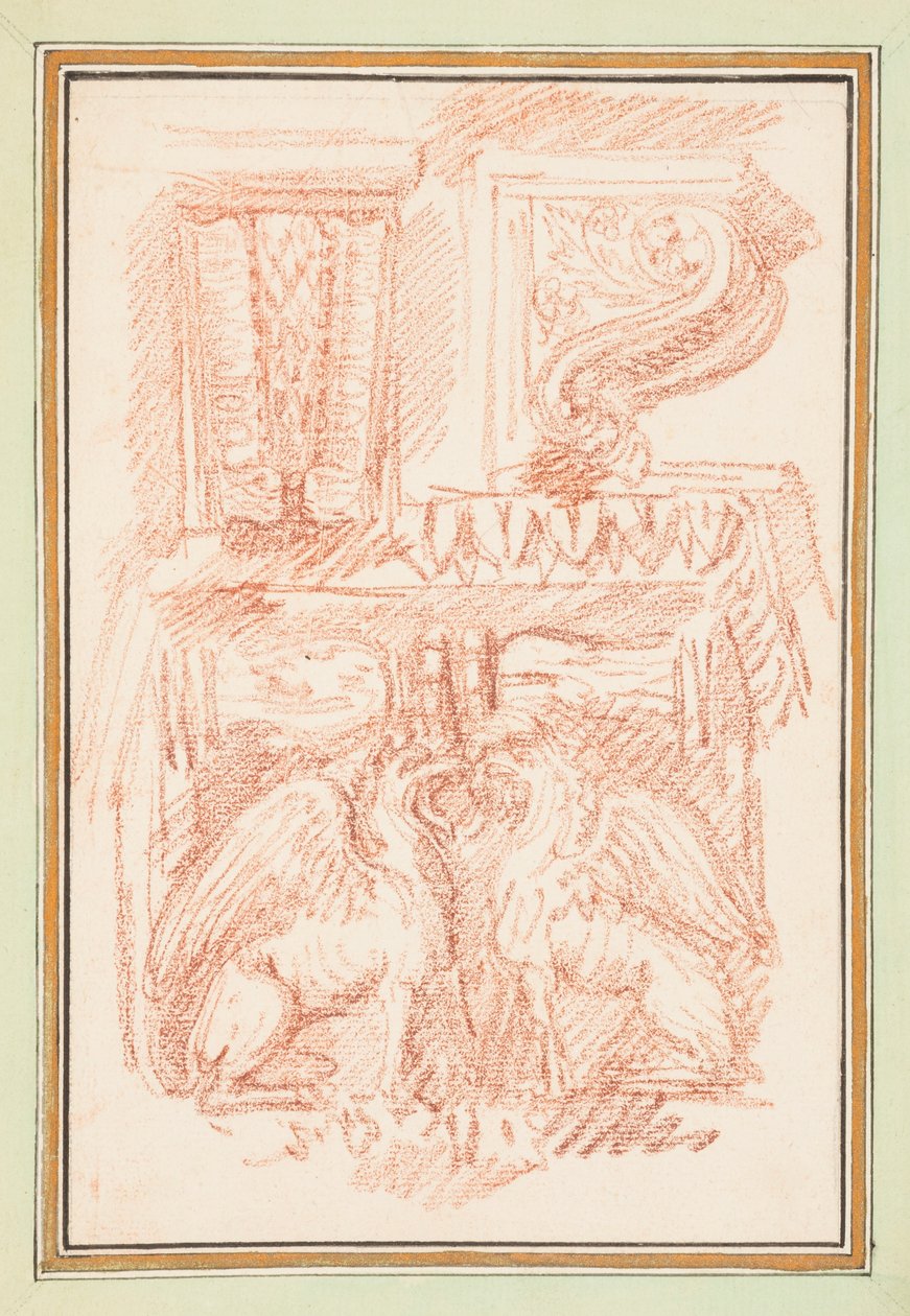 Desenho encadernado, Suportes e capitel de coluna com águias, in Dessins d