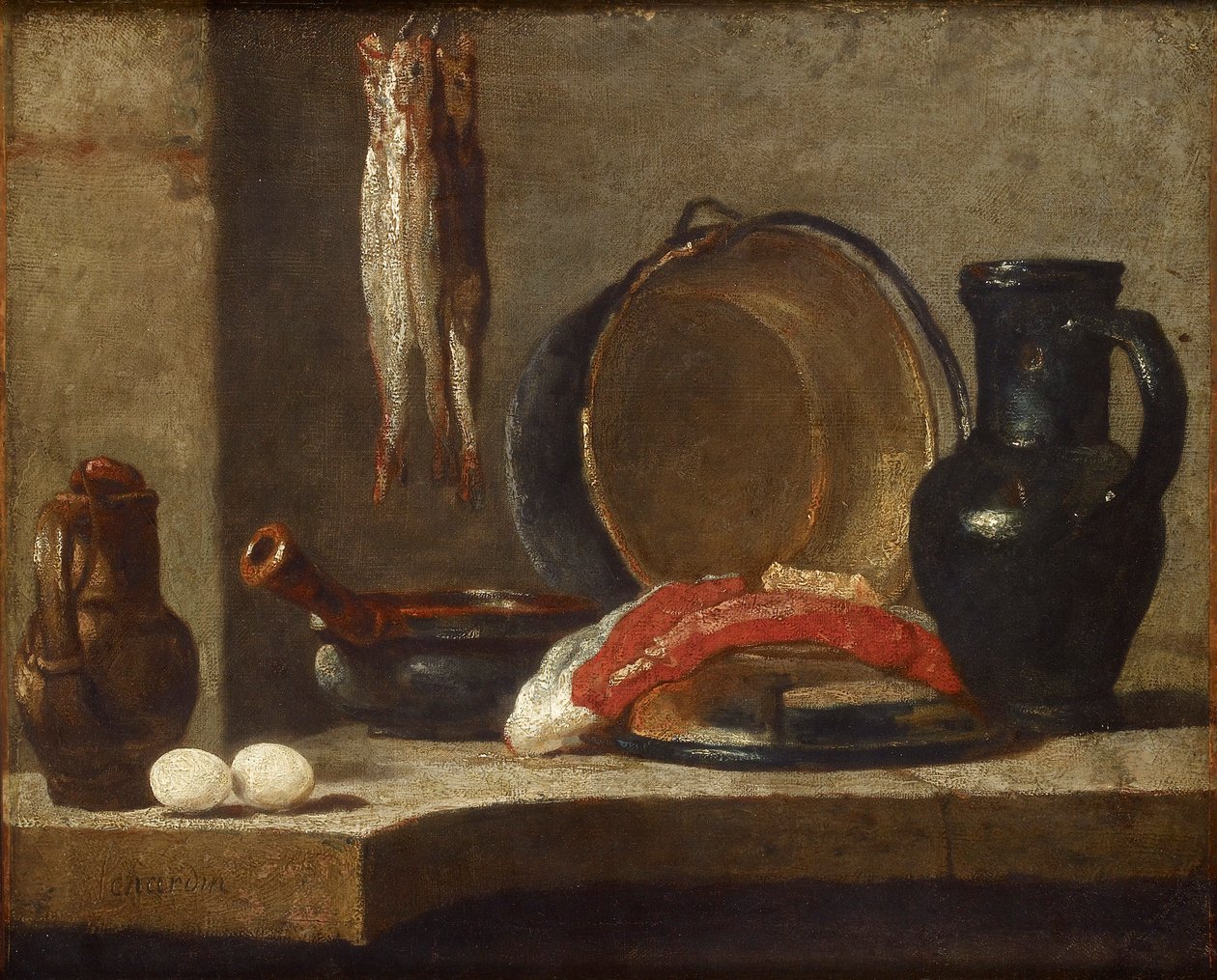Still Life of Kitchen Utensils, c1733-1734 de Jean Baptiste Simeon Chardin