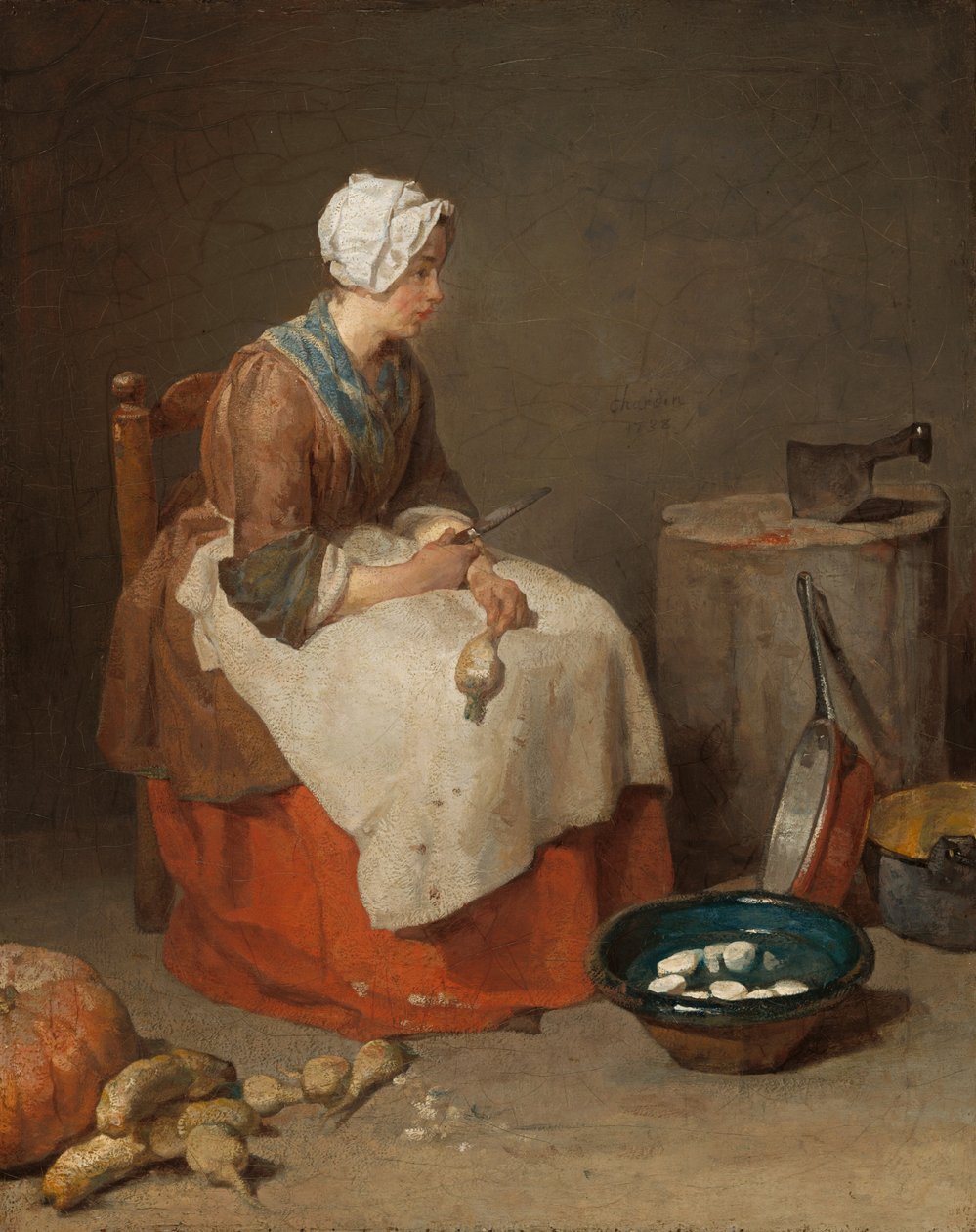 A Criada de Cozinha, 1738. de Jean Baptiste Simeon Chardin