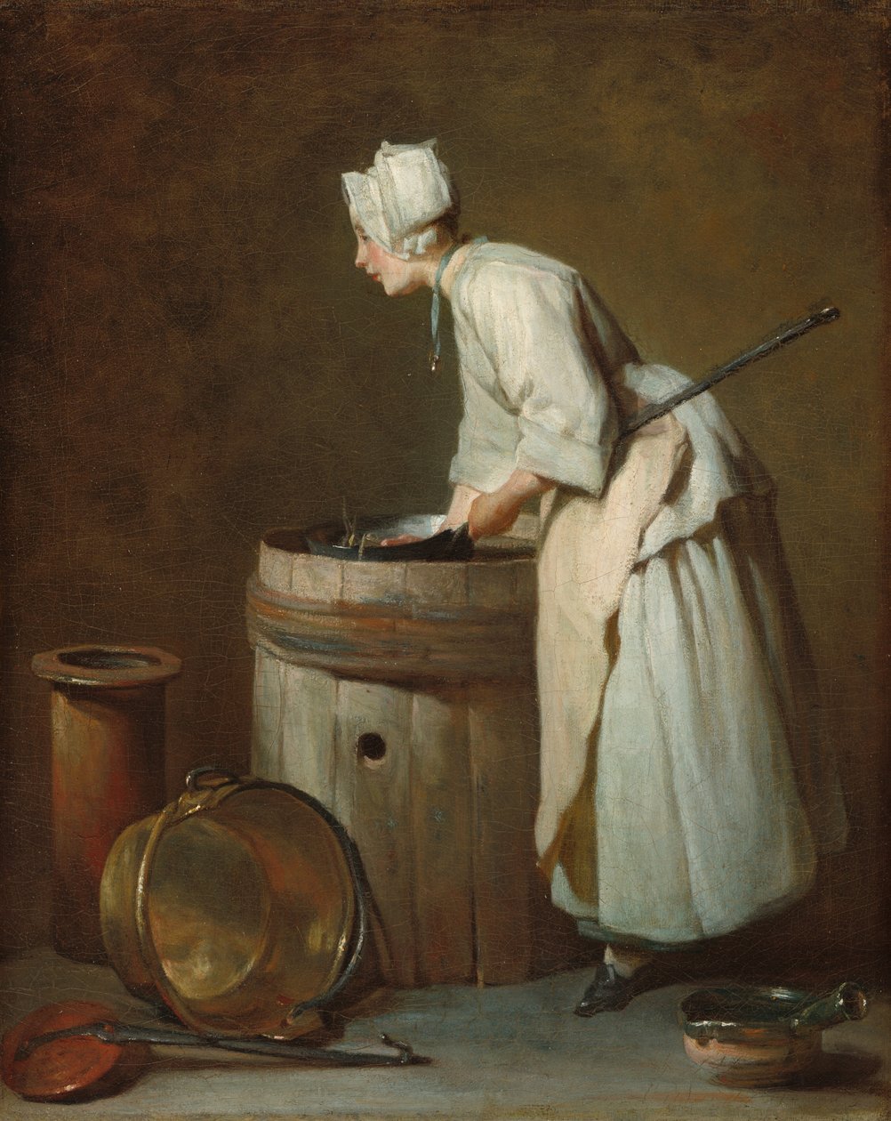 A empregada de cozinha, c. 1738. de Jean Baptiste Simeon Chardin