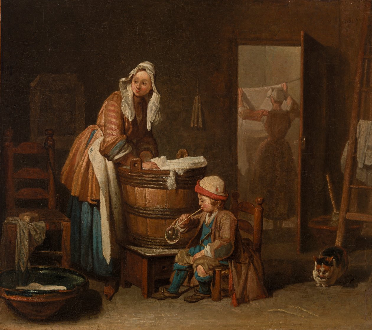 Woman Doing Wash (The Washerwoman) de Jean Baptiste Simeon Chardin