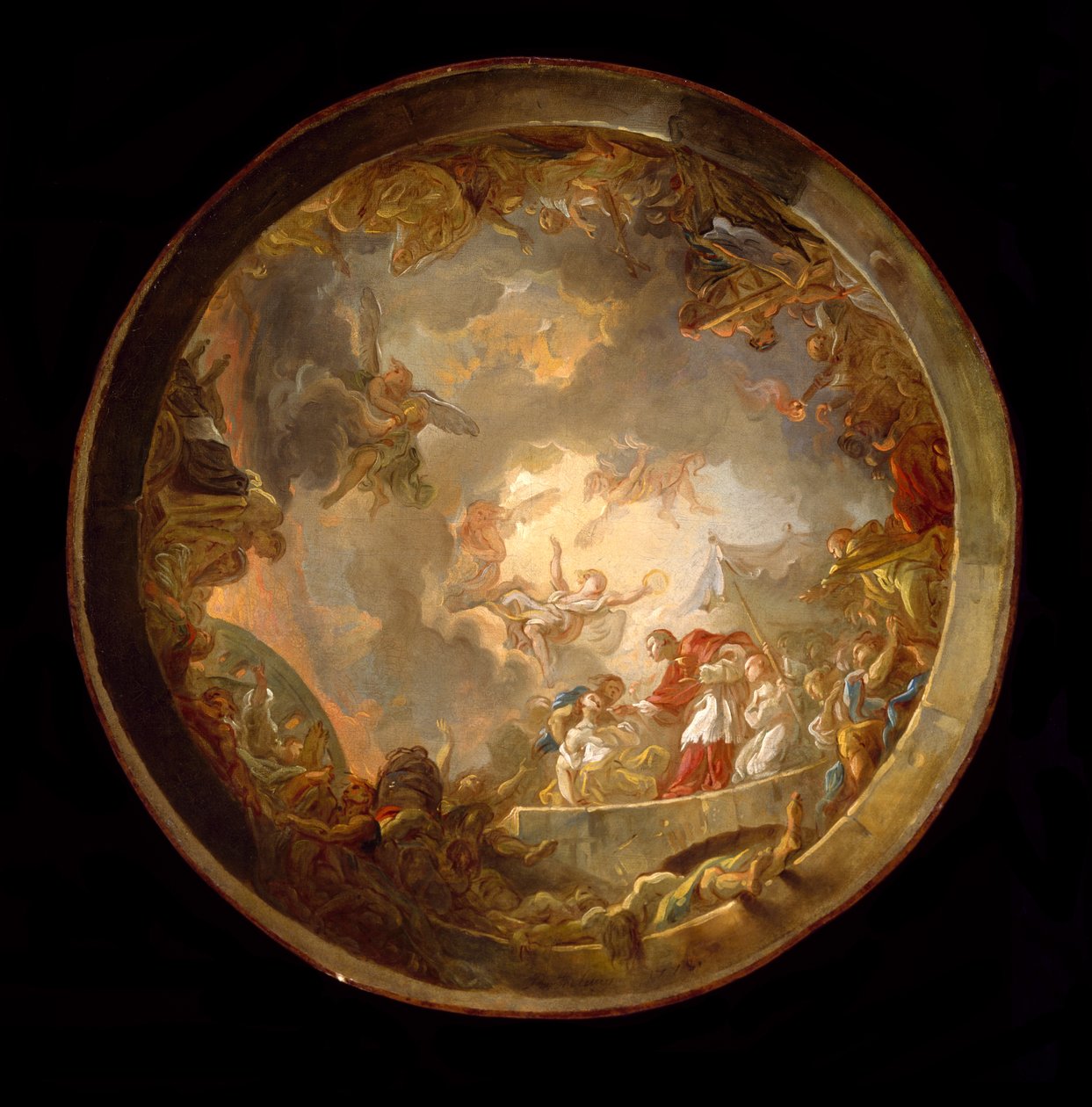 São Carlo Borromeo Atendendo às Vítimas da Peste, 1778 de Jean Simon Berthelemy