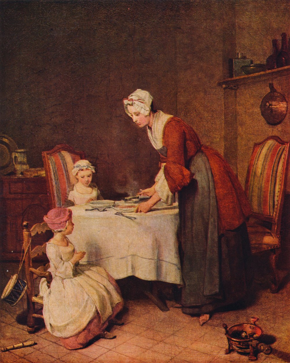 Título em francês Grace ou The Blessing, c1740. de Jean Baptiste Simeon Chardin