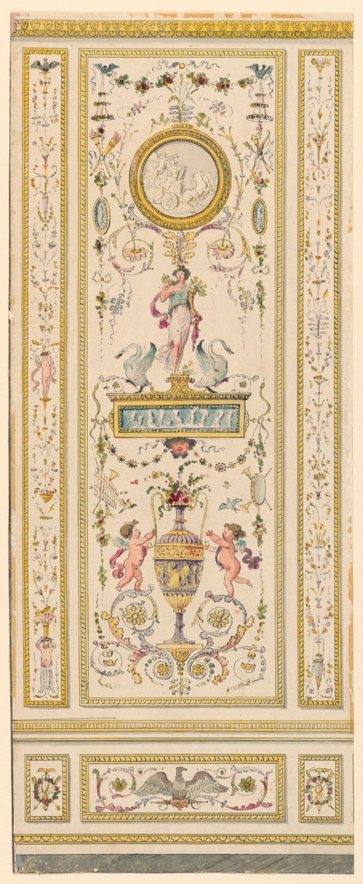 Desenho, Painel Ornamental, 1775-1800 de Jean Simeon Rousseau