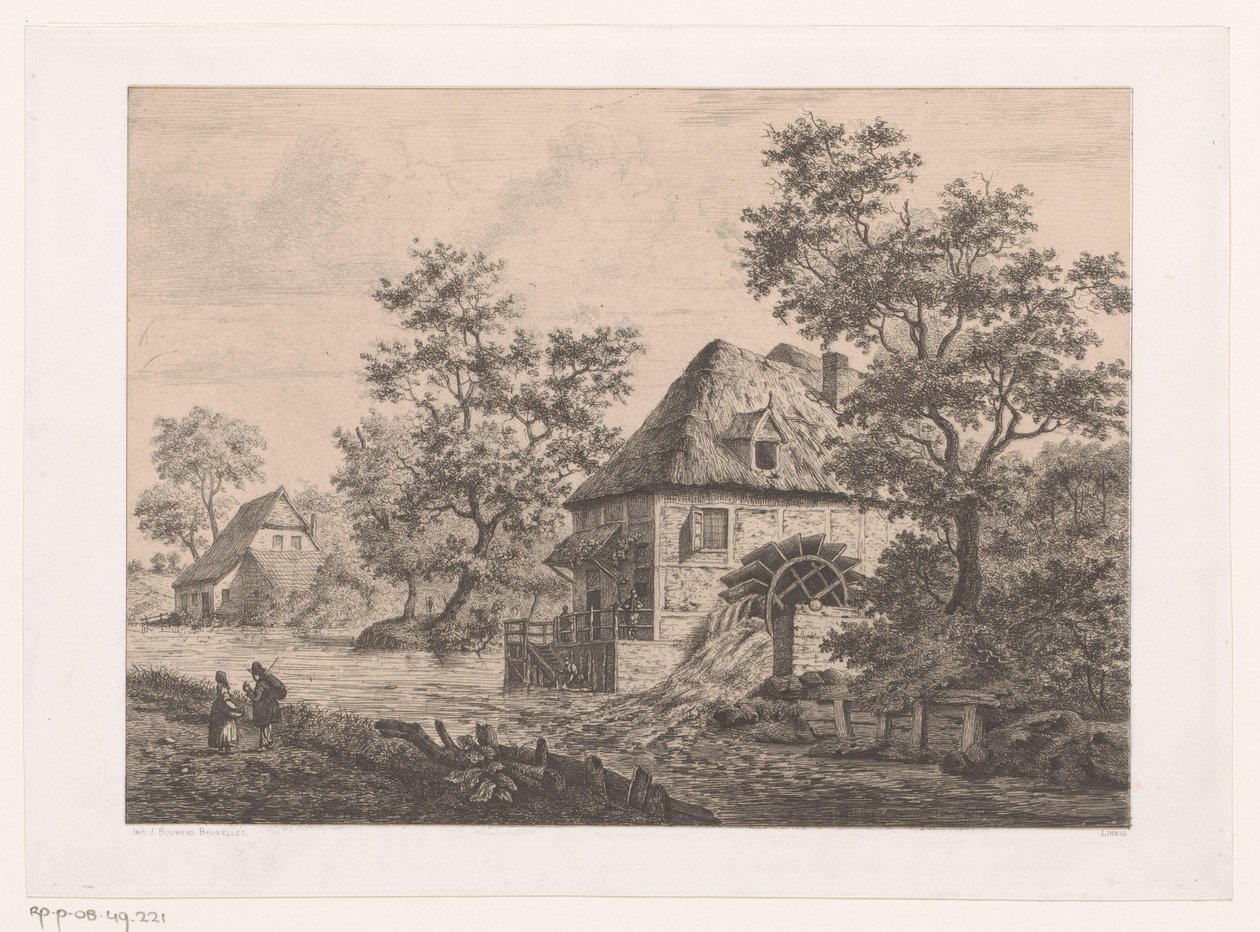 Moinho de água perto de Krefeld de Jean Théodore Joseph Linnig