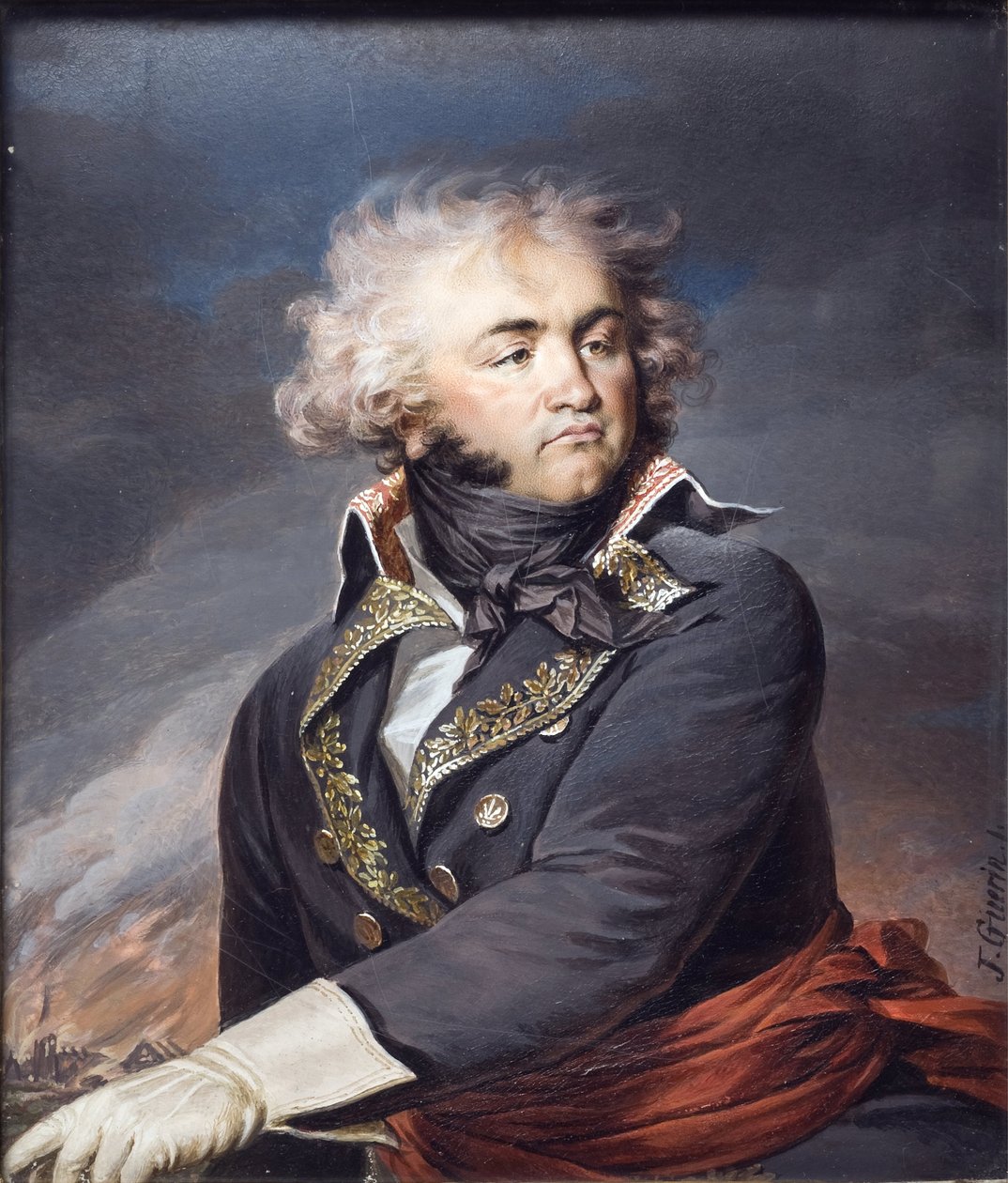 Retrato do General Jean-Baptiste Kleber (1753-1800), de Guerin, Jean Urbain (1760-1836). Aquarela sobre pergaminho, c. 1790. Dimensão : 24x20 cm. Nationalmuseum Stockholm de Jean Urbain Guerin