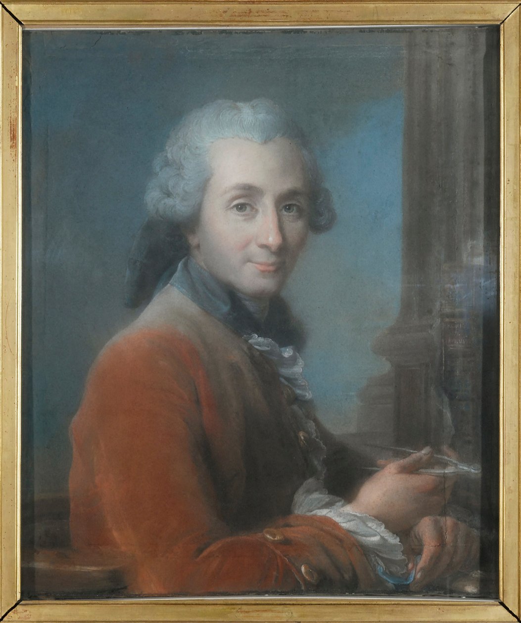 Retrato do arquiteto Jacques Gondouin de Folleville 1737-1818 , c. 1780. de Jean Valade