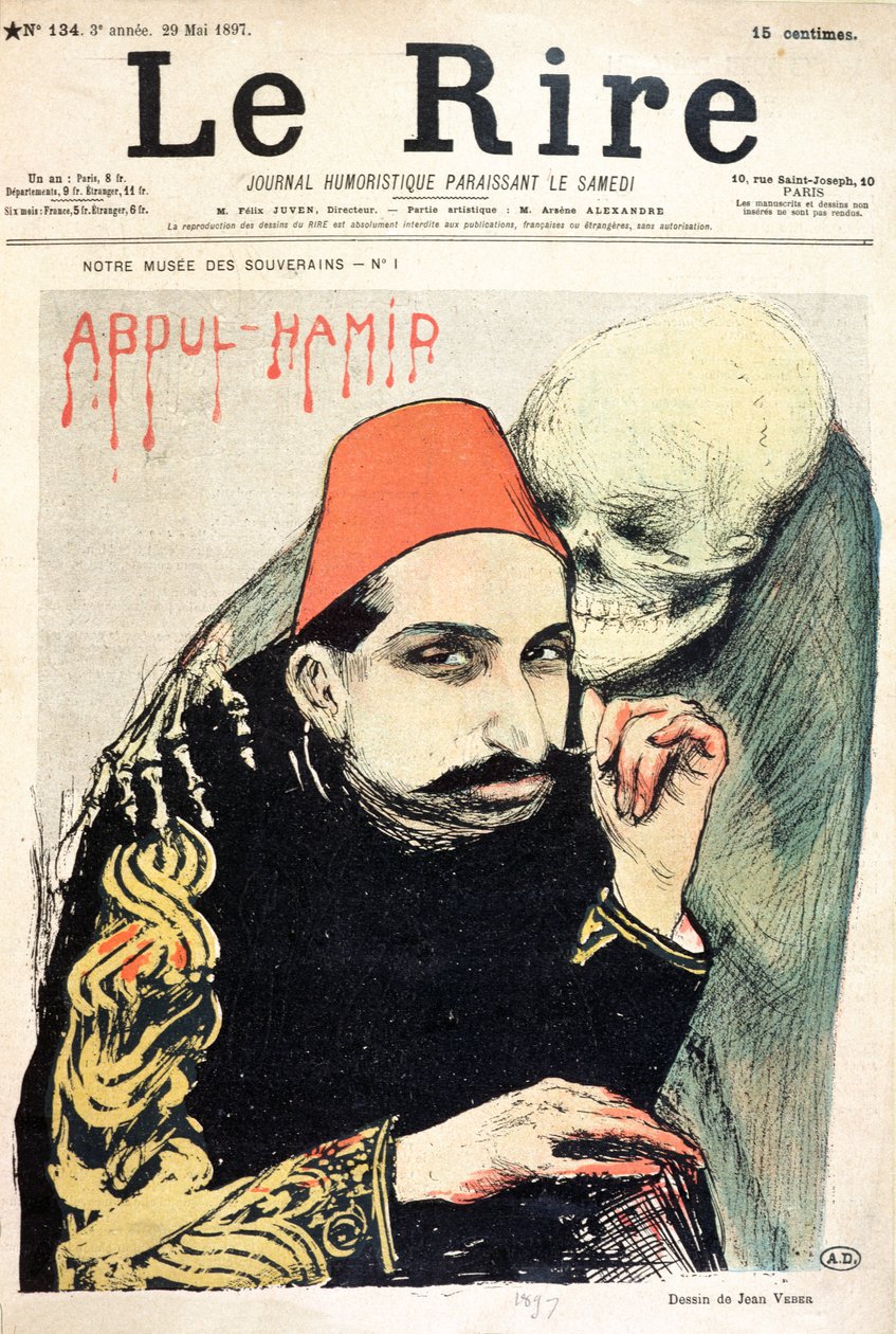 Caricatura de Abd al-Hamid II (1842-1918) de &39;Le Rire&39;, 29 de maio de 1897 de Jean Veber