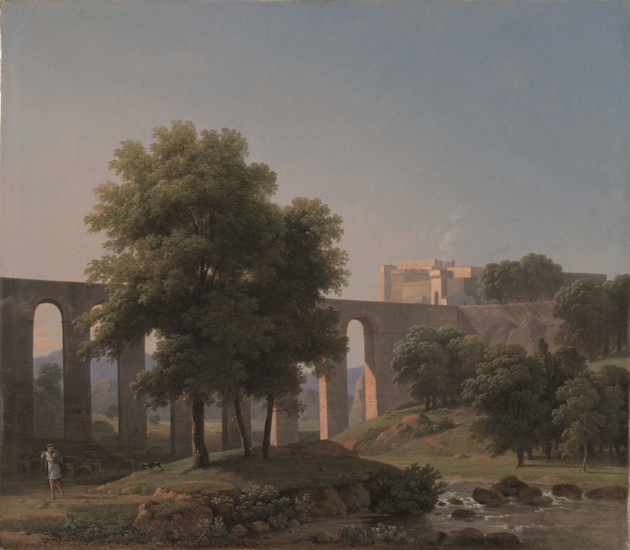 Um aqueduto perto de uma fortaleza, 1807 de Jean Victor Bertin