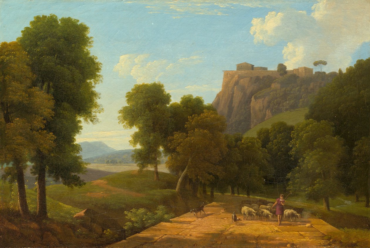 Pastor com seu rebanho, c. 1820. de Jean Victor Bertin