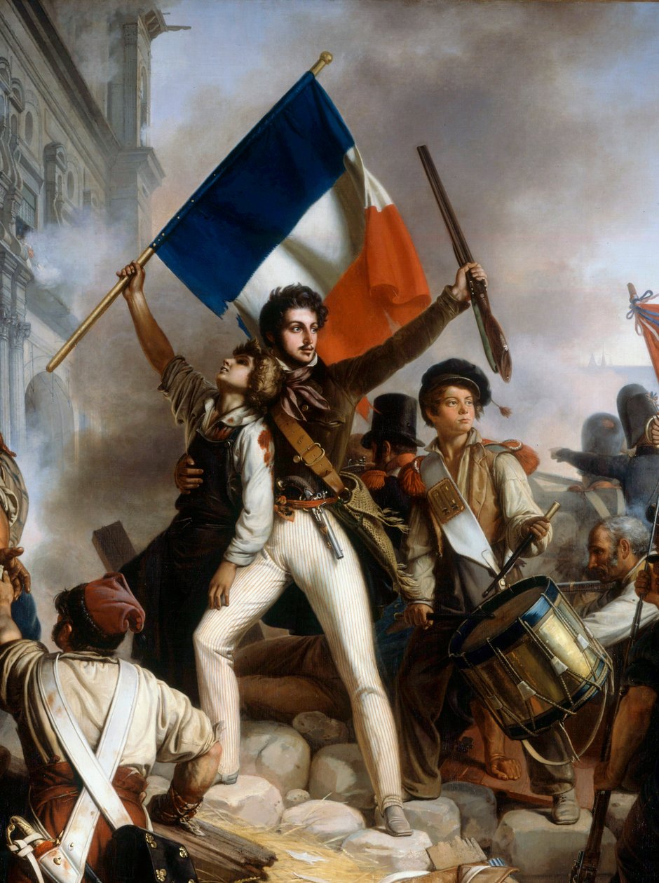 Combate no Hotel de Ville, 28 de julho de 1830. Detalhes de Jean Victor Schnetz