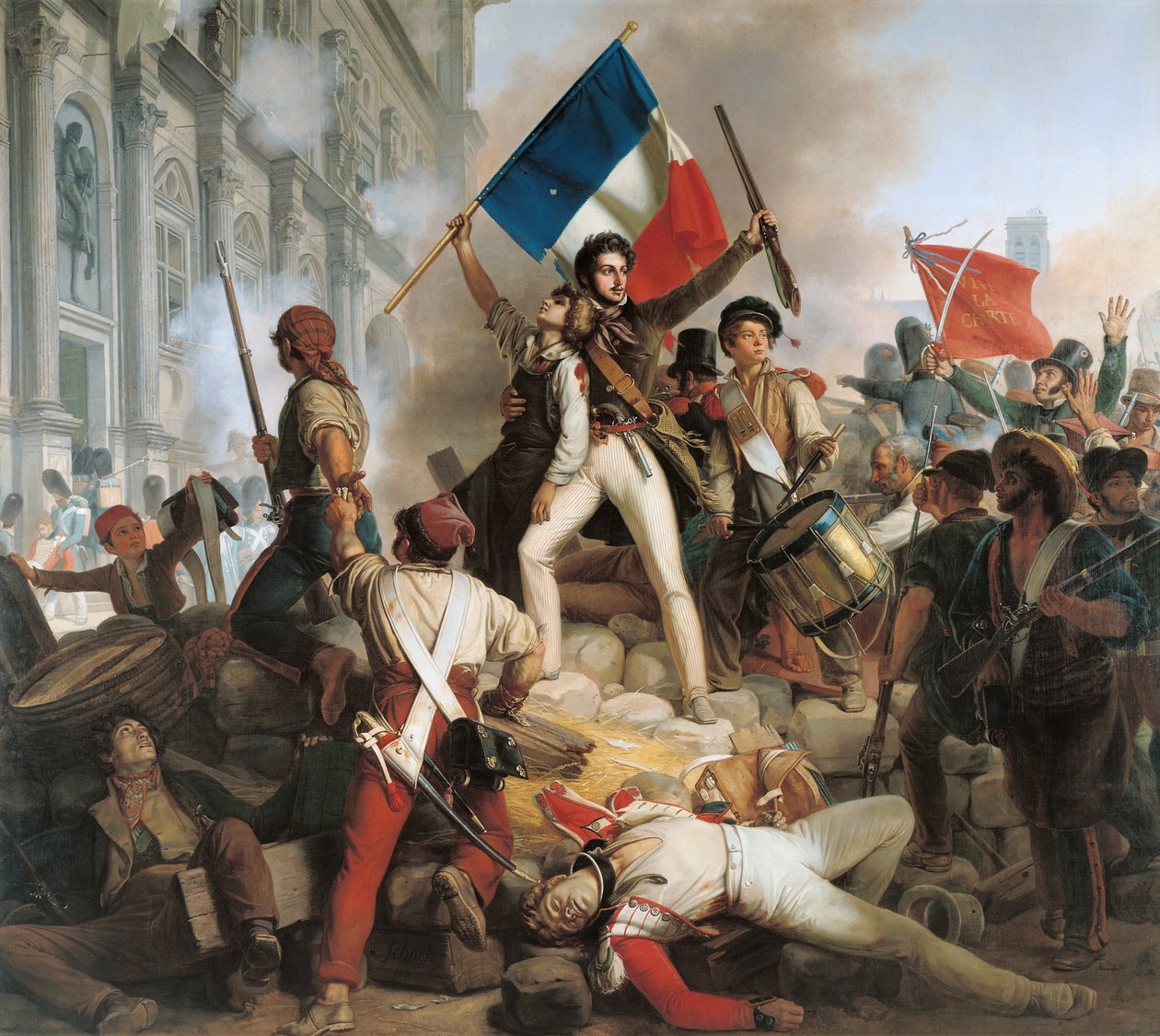 Lutando no Hotel de Ville, 28 de julho de 1830, 1833 de Jean Victor Schnetz