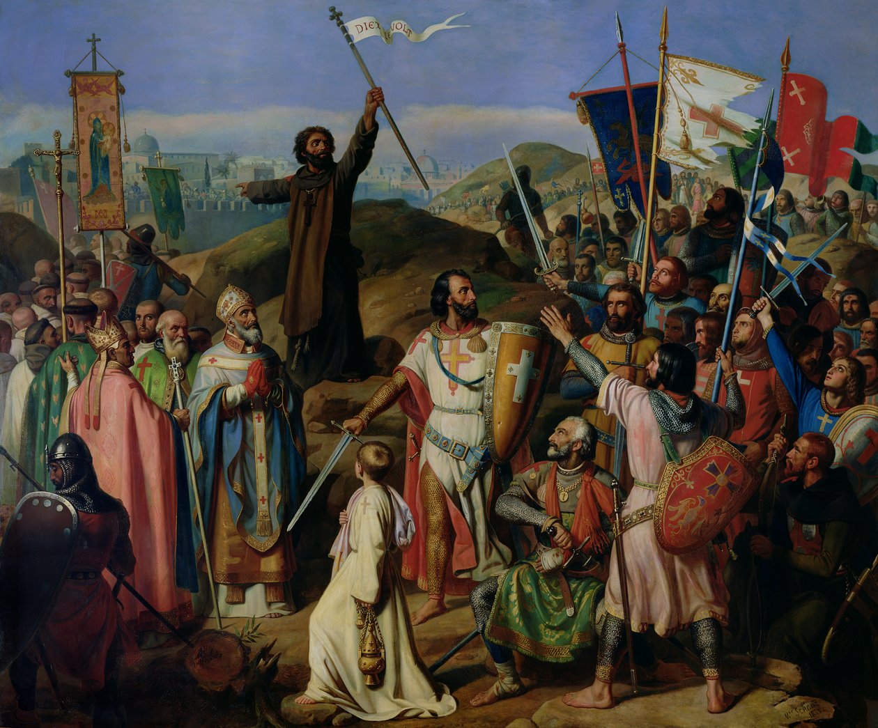 Procissão dos Cruzados em Jerusalém de Jean Victor Schnetz