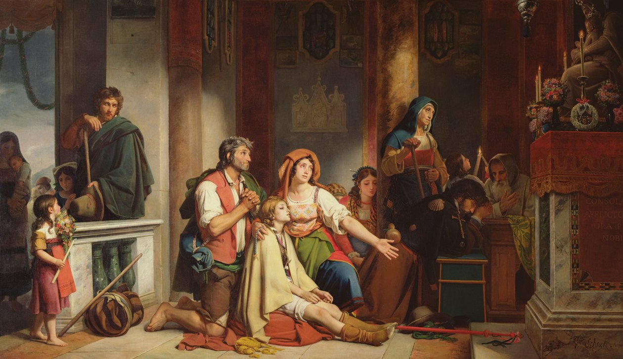 A oração à Madonna, 1831 de Jean Victor Schnetz