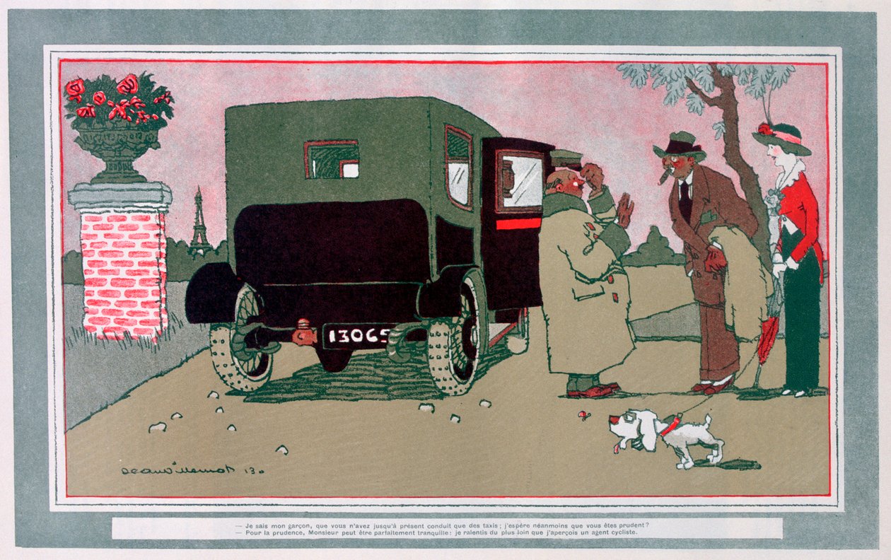 "O novo motorista", desenho animado francês, 1913 de Jean Villemot