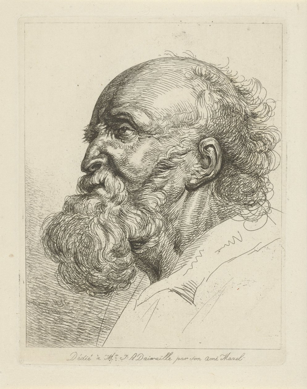 Retrato de um velho com barba de Jean Zacherie Mazel